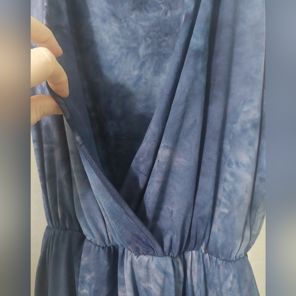 Rainbow blue tie-dye peplum bodysuit 3x - Picture 3 of 6